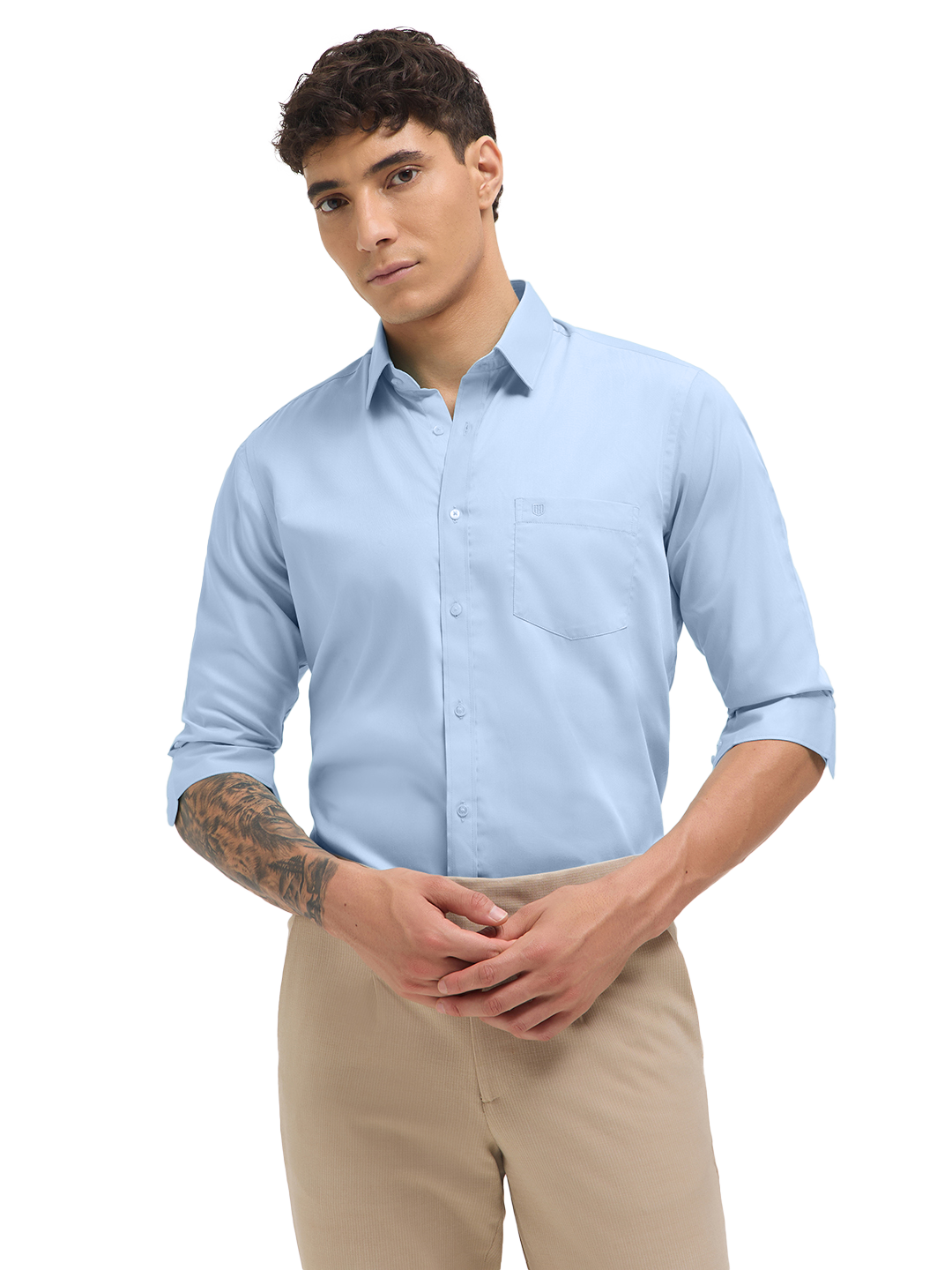 Light Blue Solid Formal Shirt