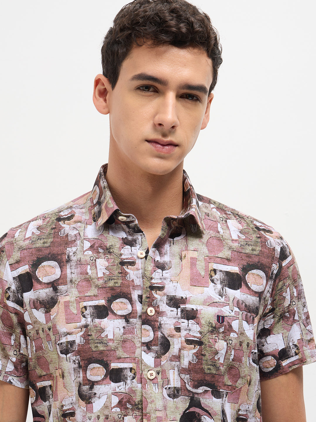 Earthy MultiColor Abstract Printed Casual Shirt
