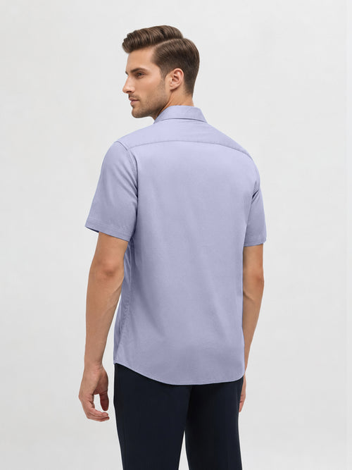 Lavender Grey Solid Casual Shirt