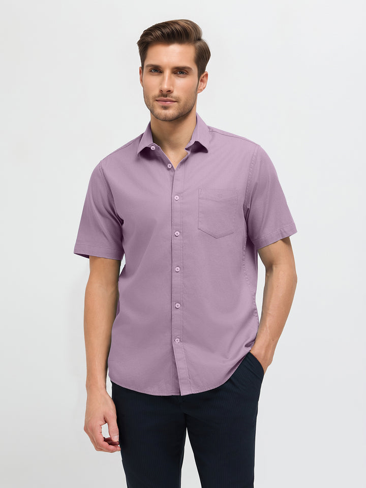 Lavender Fog Solid Casual Shirt