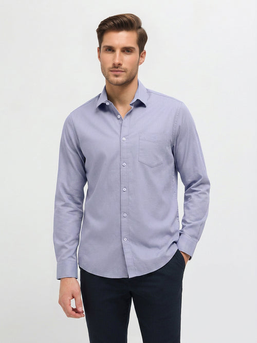 Lavender Grey Solid Casual Shirt