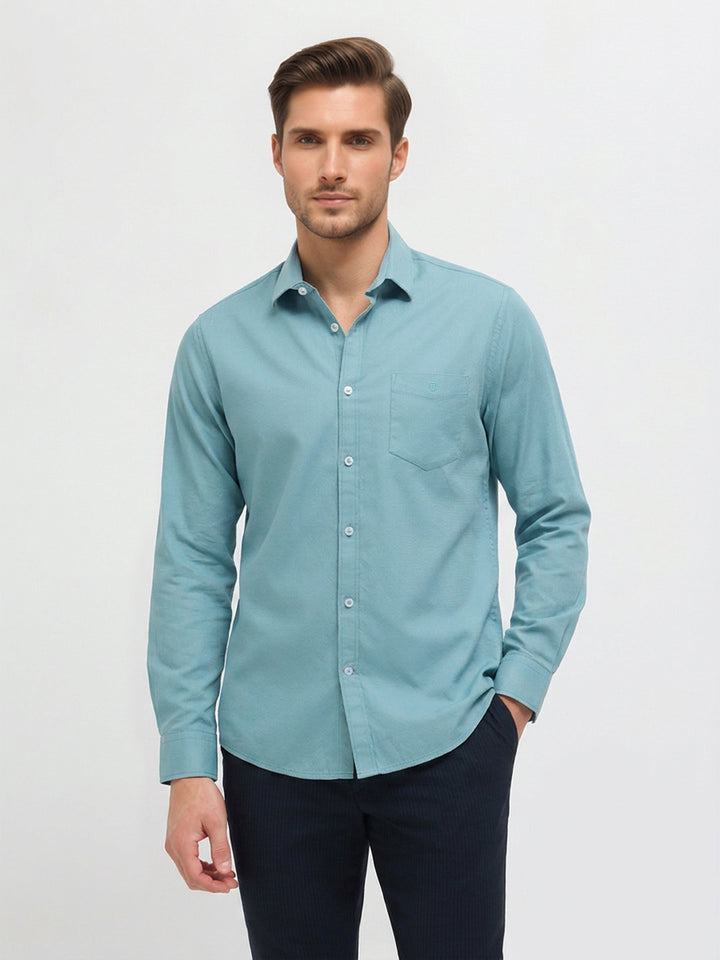Arctic Blue Solid Casual Shirt