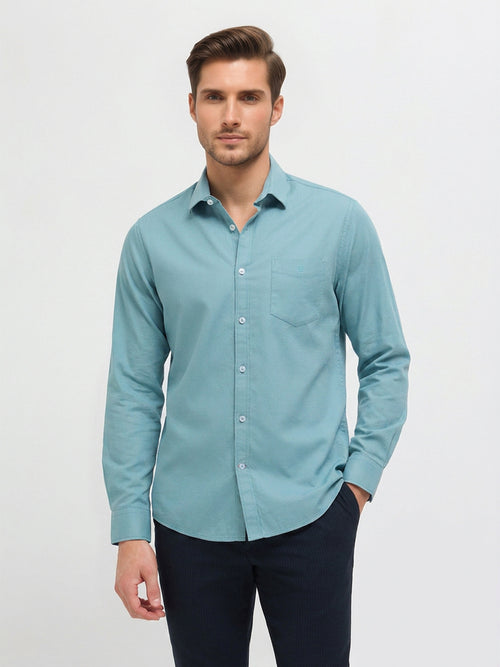 Arctic Blue Solid Casual Shirt