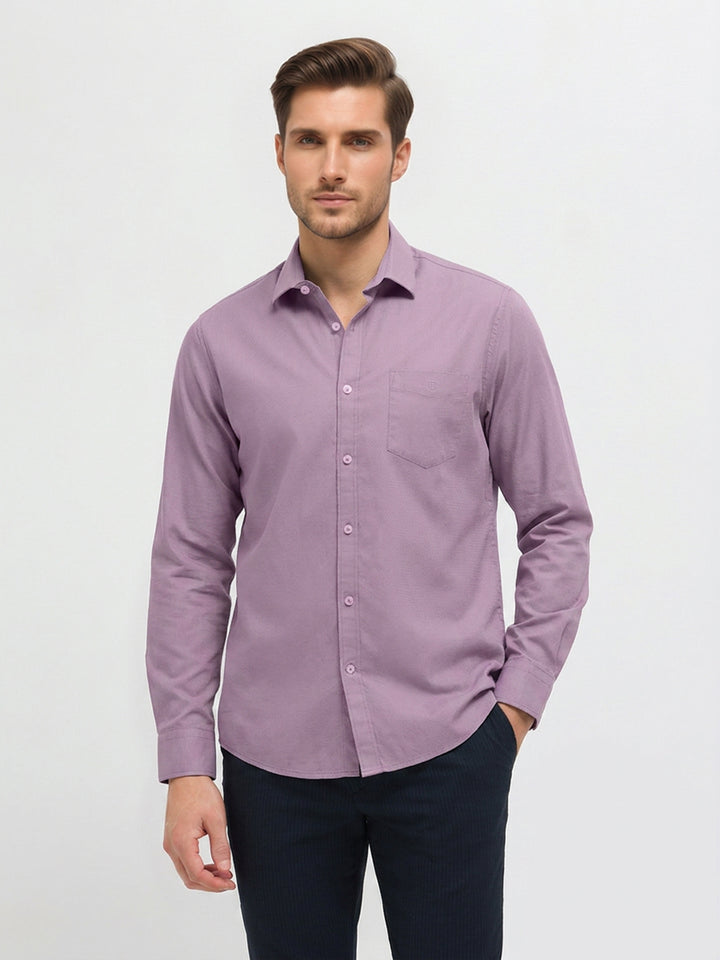 Lavender Fog Solid Casual Shirt