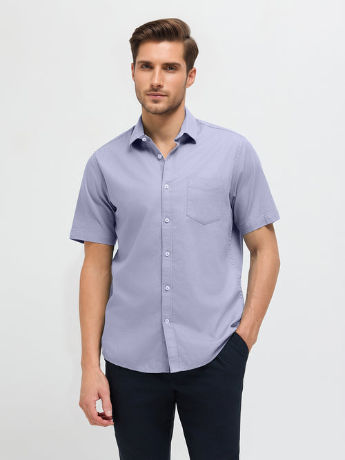 Lavender Grey Solid Casual Shirt