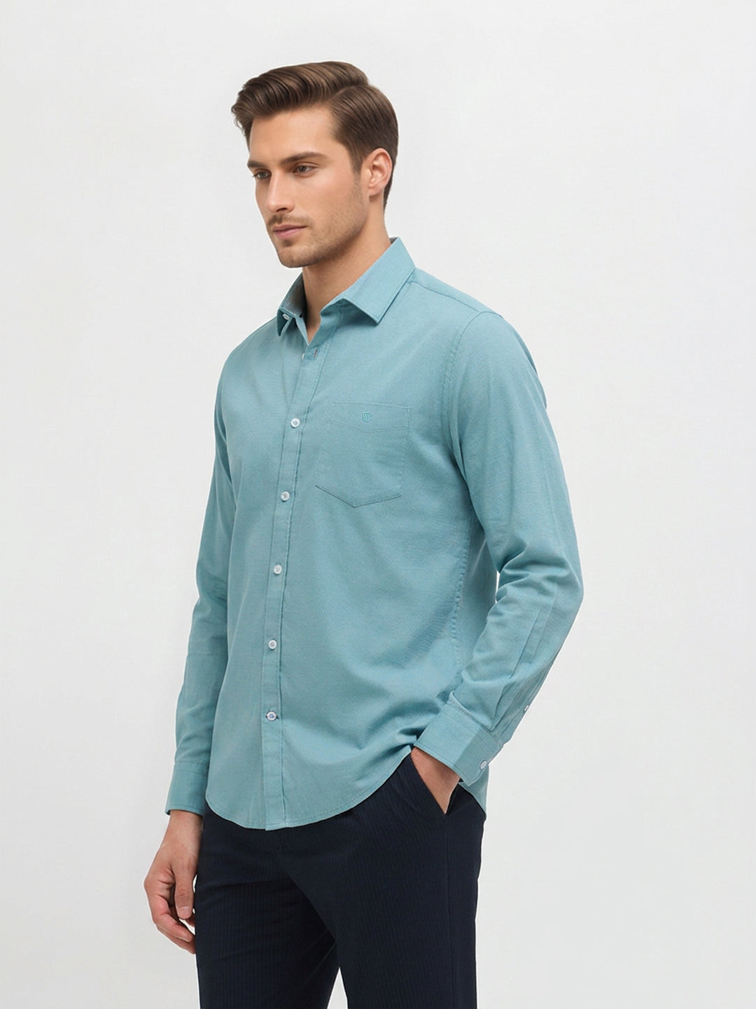 Arctic Blue Solid Casual Shirt