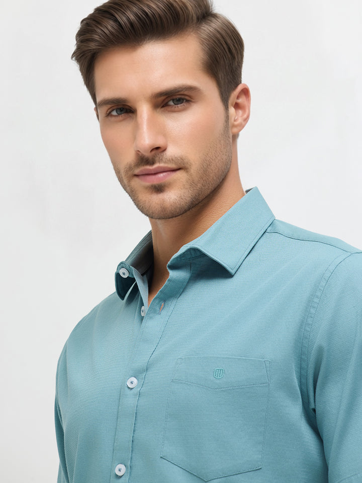 Arctic Blue Solid Casual Shirt