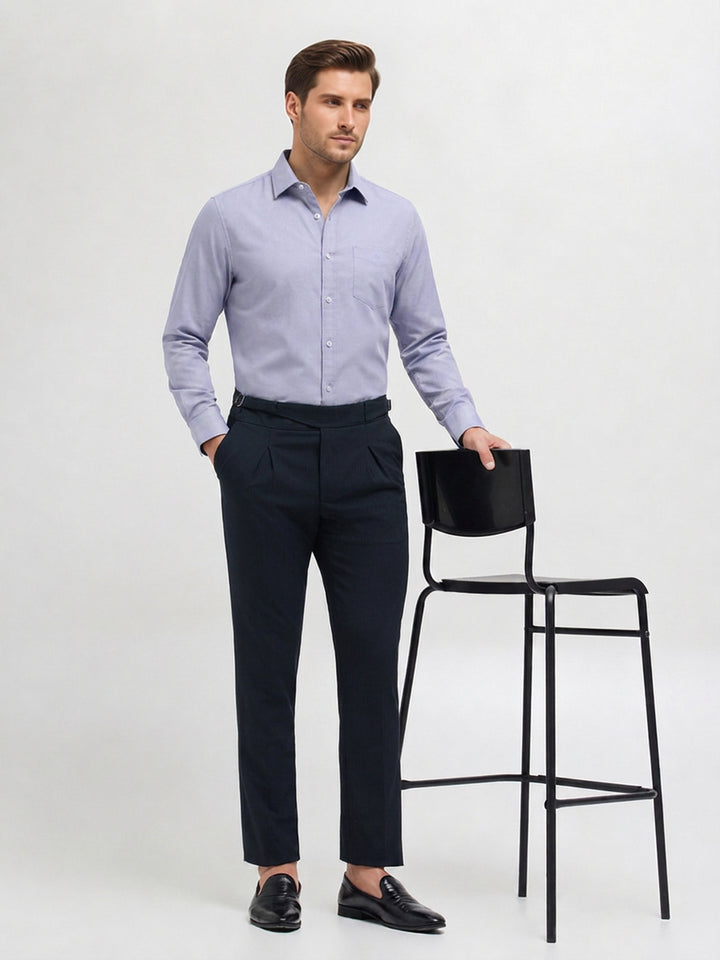 Lavender Grey Solid Casual Shirt