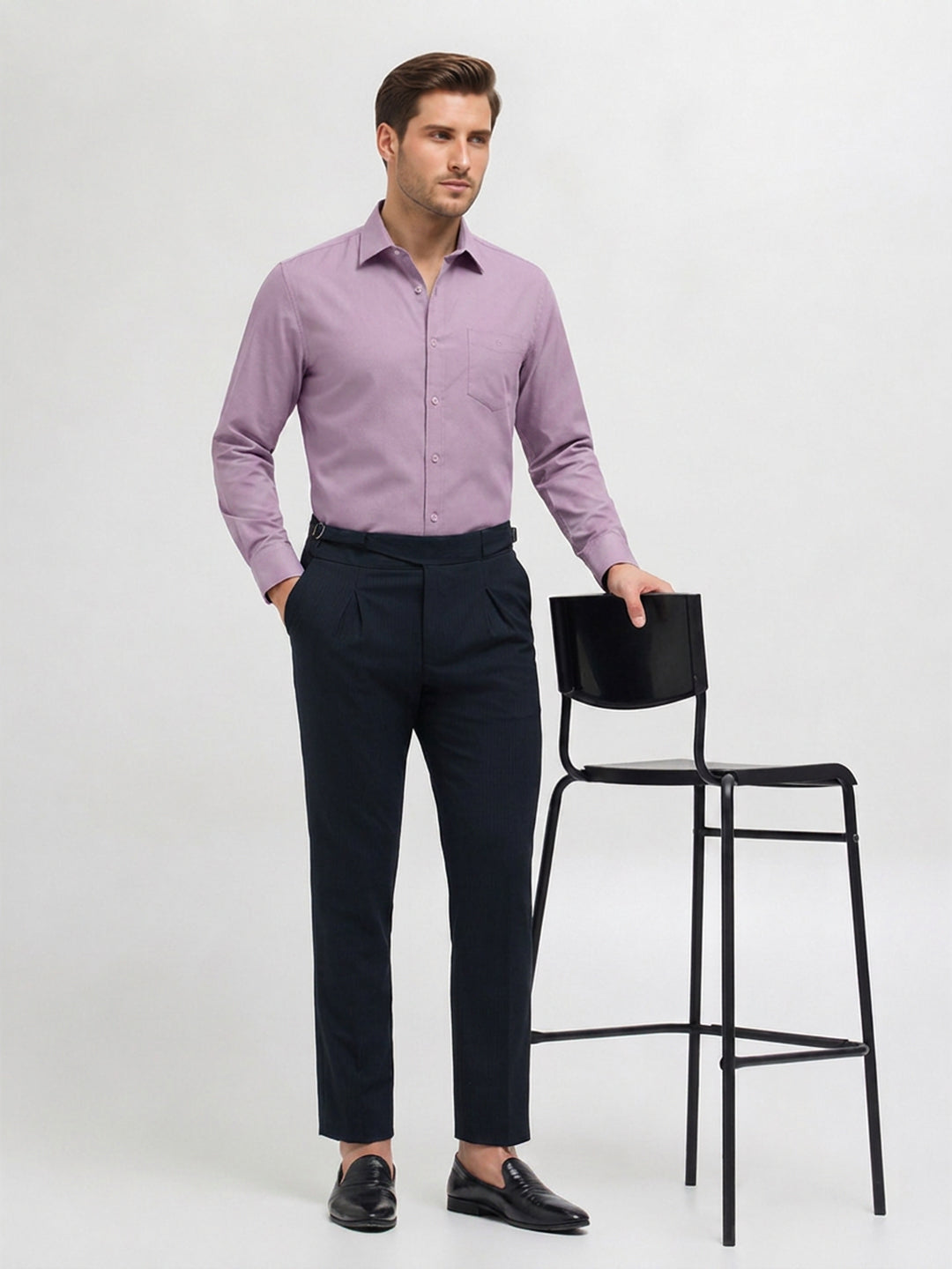 Lavender Fog Solid Casual Shirt