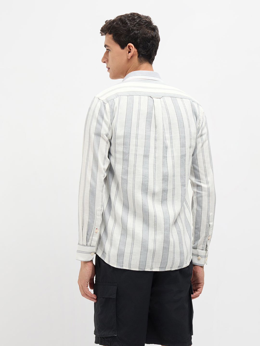 Light Grey Stripes Casual Shirt