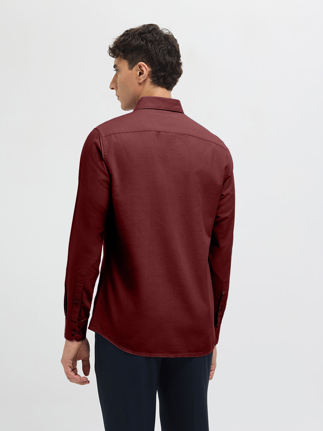 Royal Burgundy Solid Casual Shirt