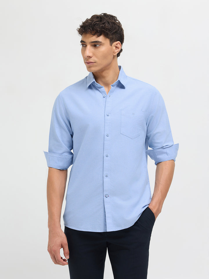 Clay Blue Solid Casual Shirt