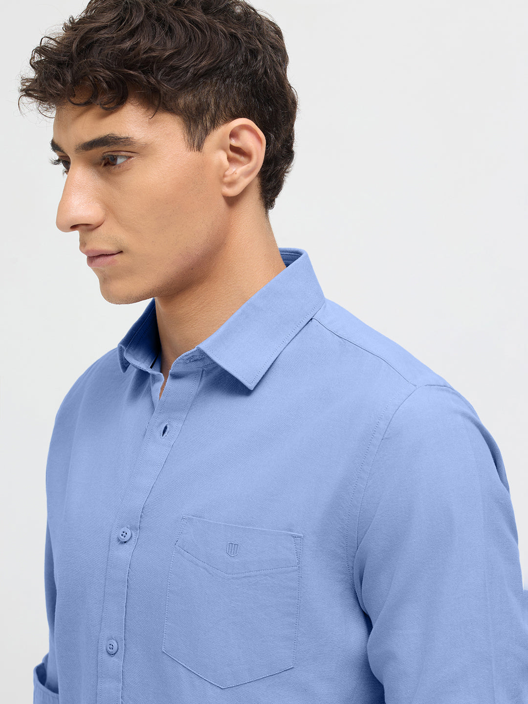 Frozen Blue Solid Casual Shirt