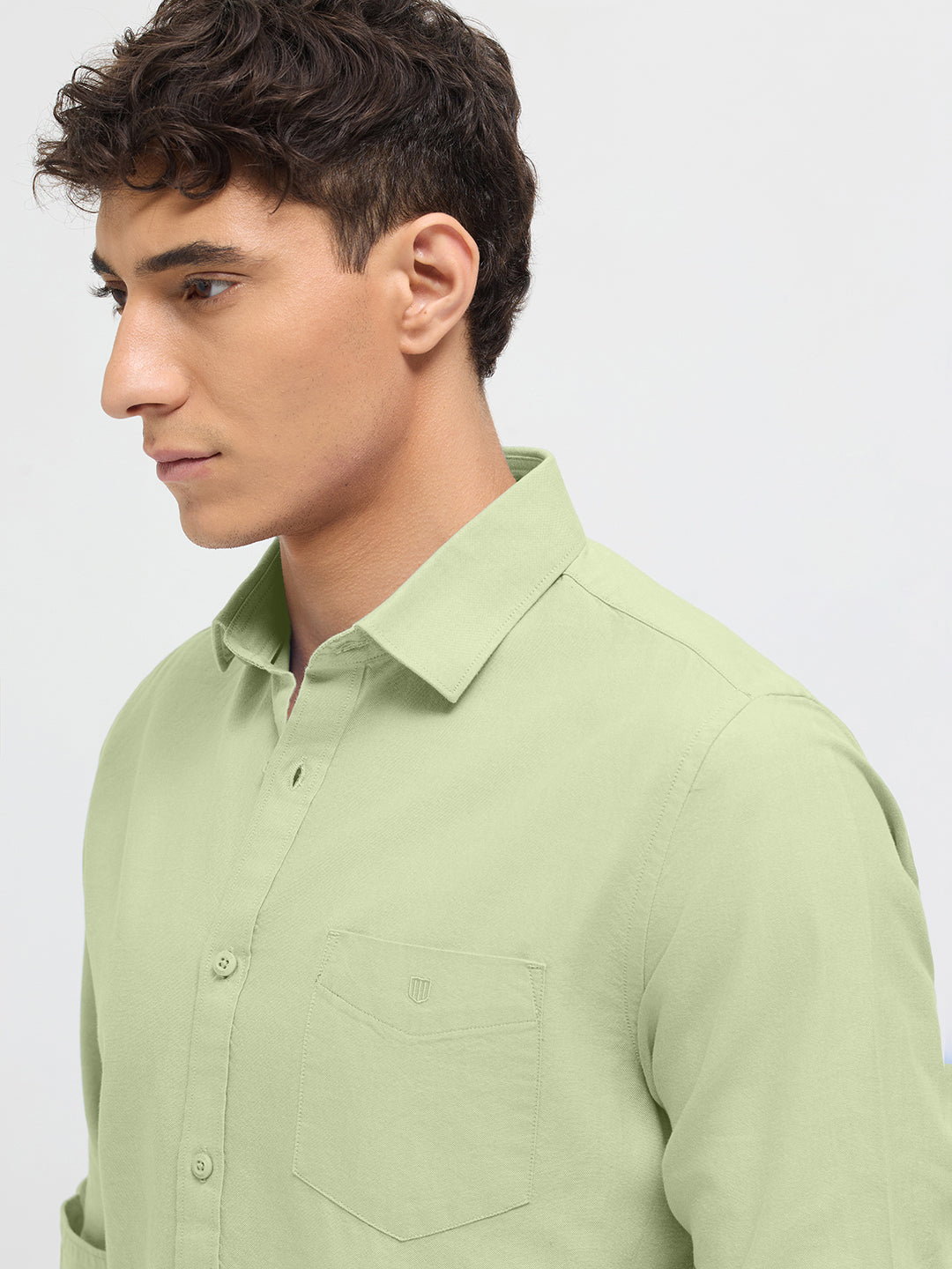 Dusty Olive Solid Casual Shirt