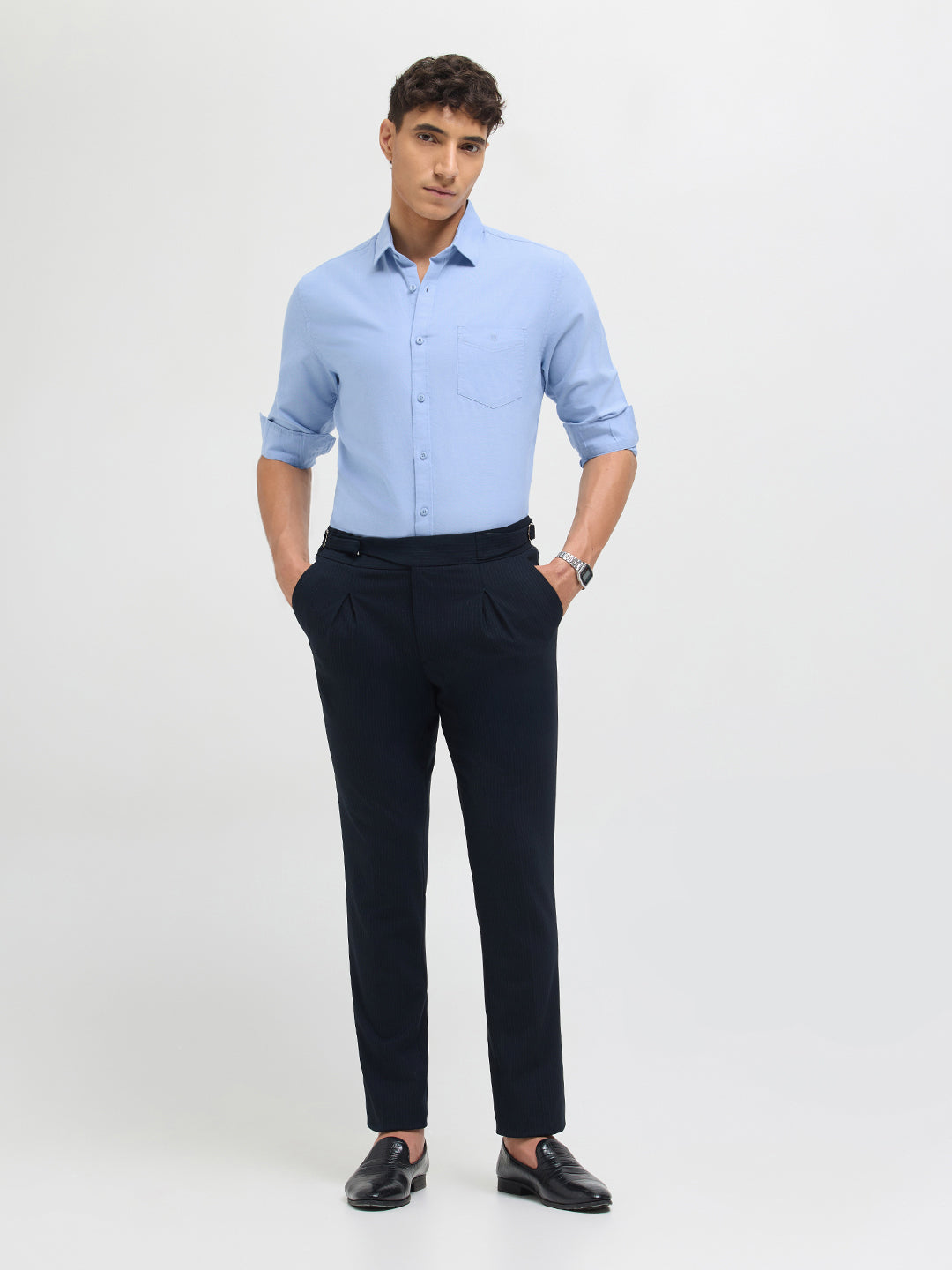 Clay Blue Solid Casual Shirt