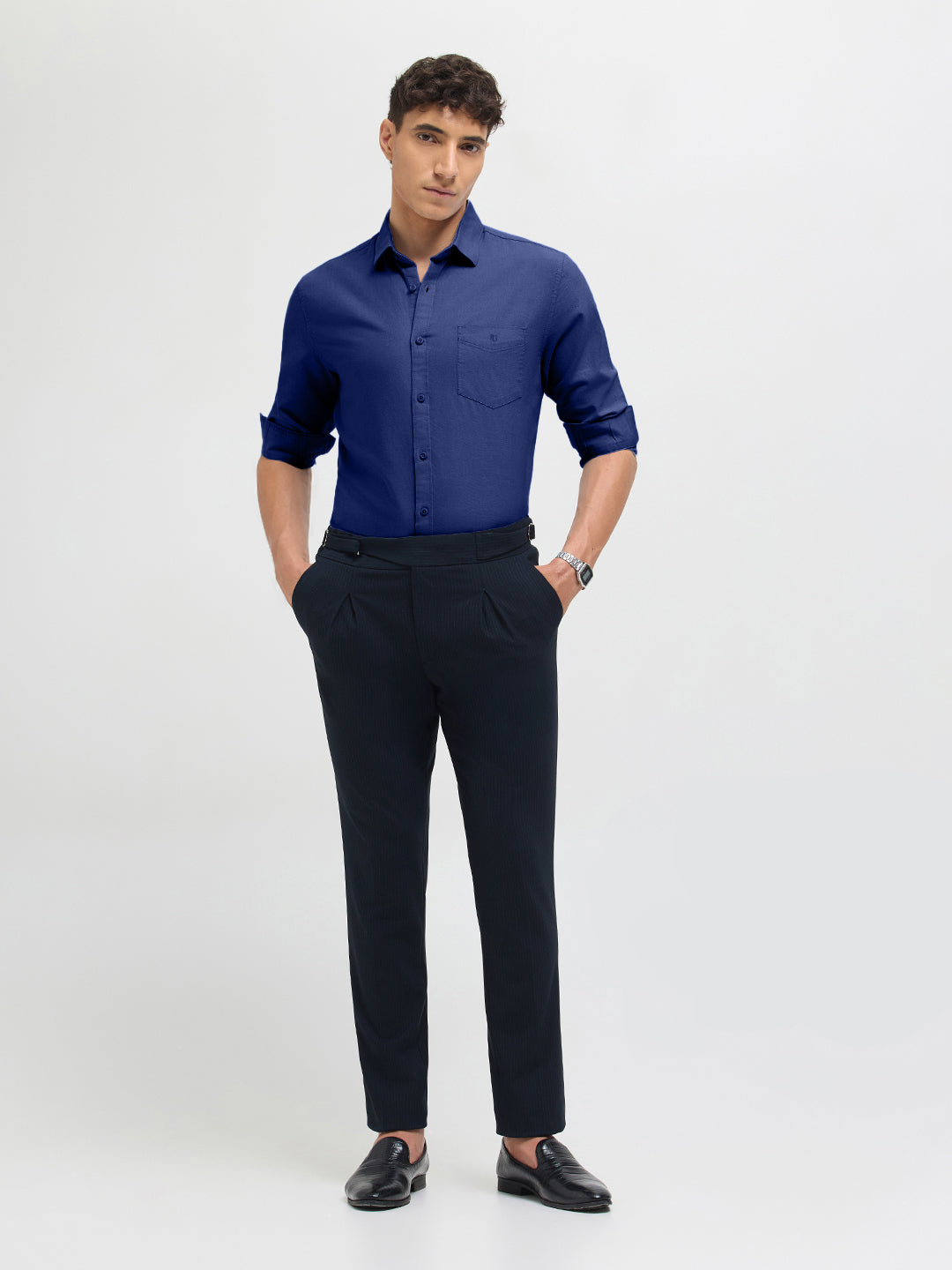 Ink Navy Solid Casual Shirt