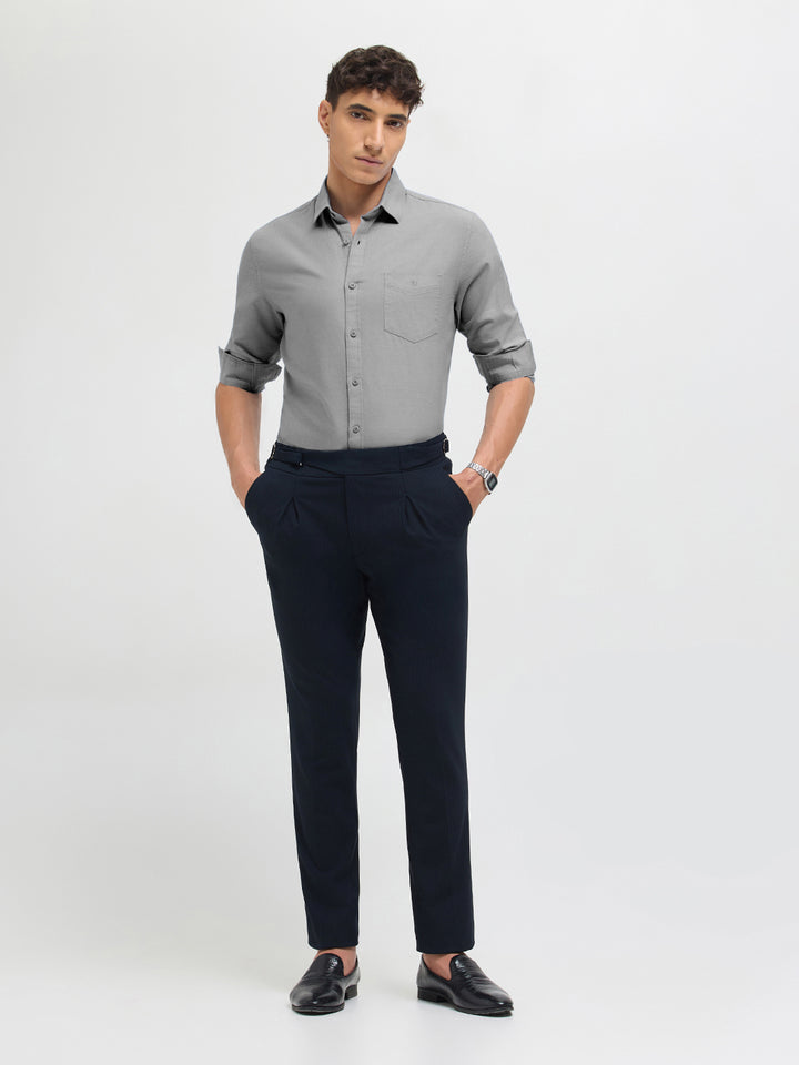 Warm Gray Solid Casual Shirt