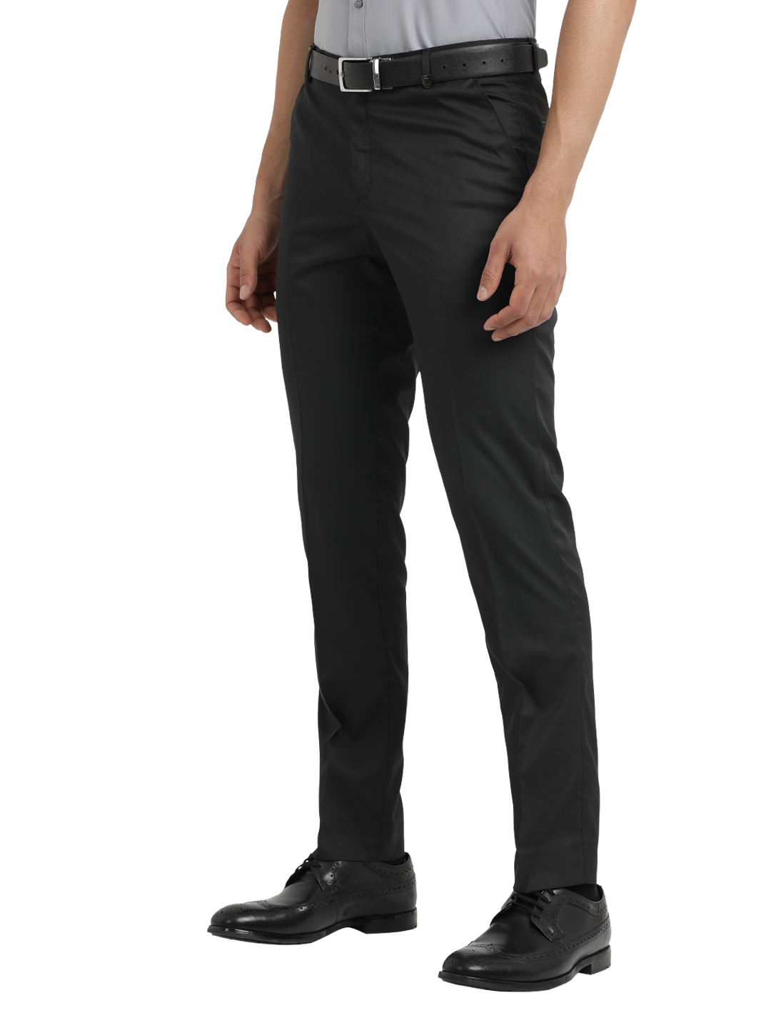 Black Micro Dobby Formal Trousers