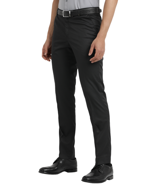 Black Micro Dobby Formal Trousers