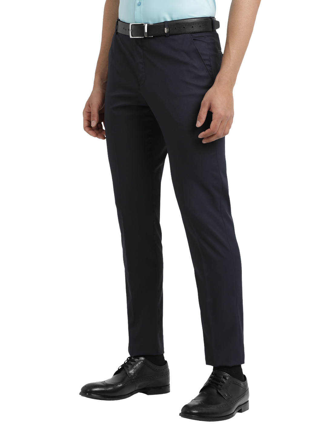 Navy Micro Dobby Formal Trousers