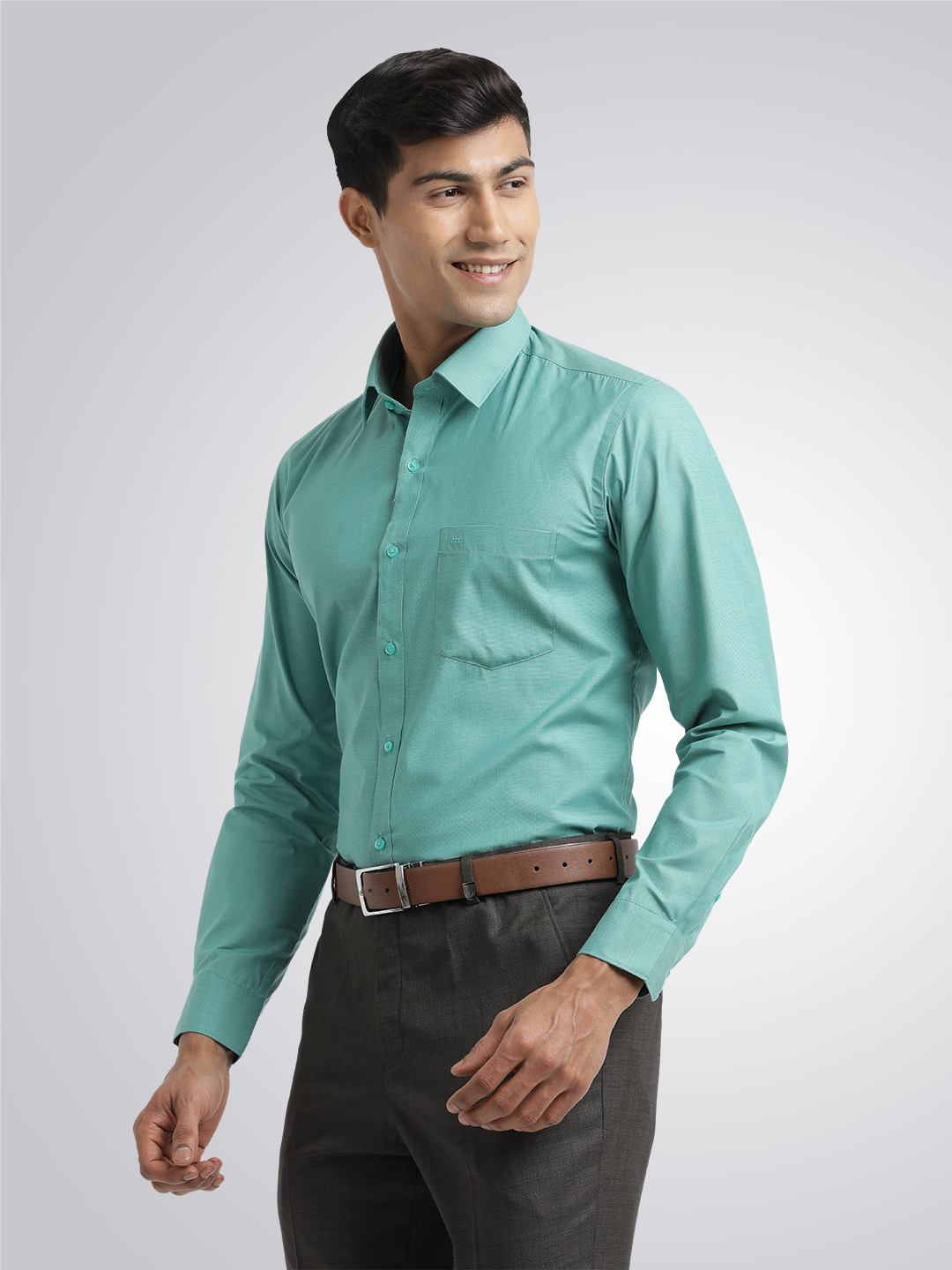 Aqua Green Fil-a-Fil Solid Shirt