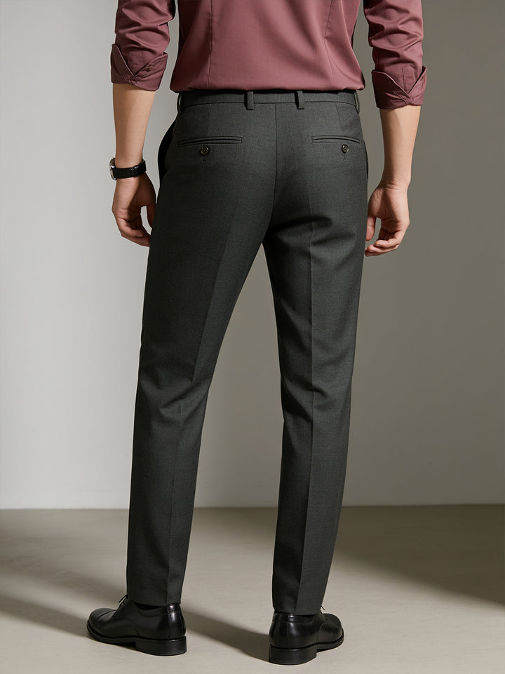 Taupe Olive Solid Formal Trousers