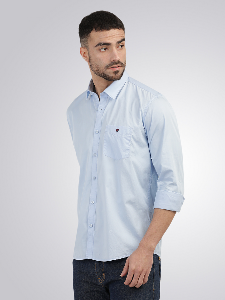 Light Blue Twill Solid Shirt