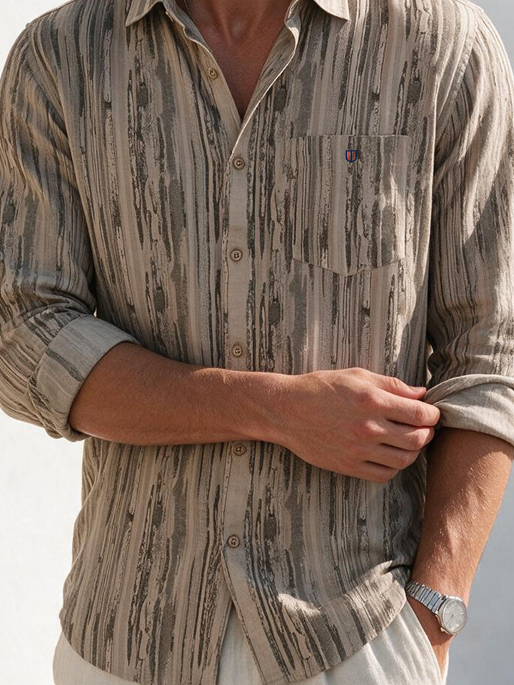 Driftwood Brown Stripes Casual Shirt