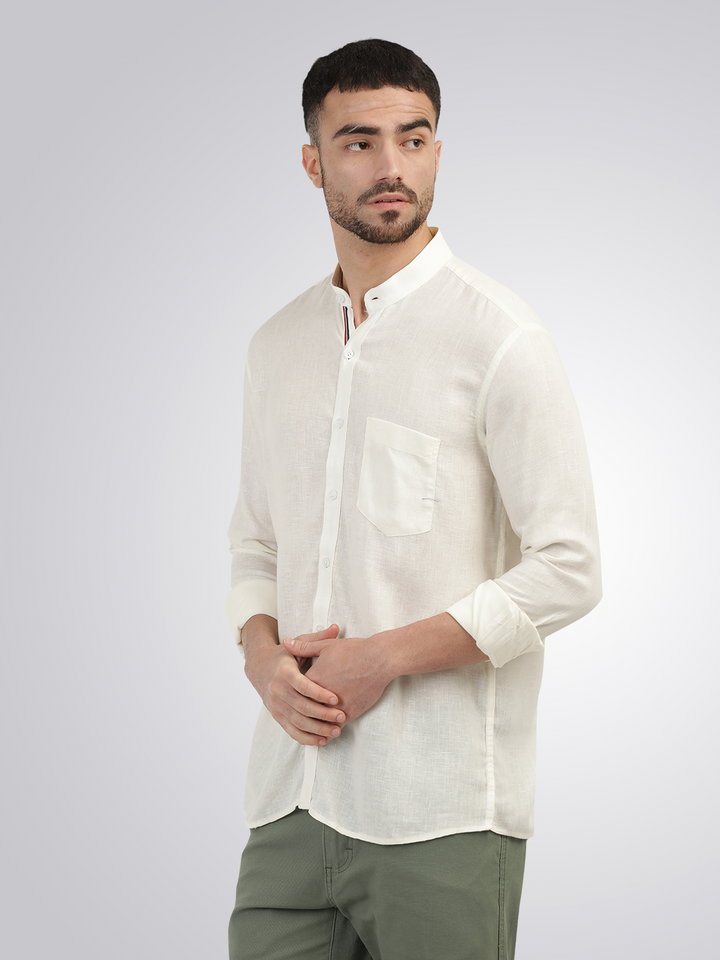 Ivory Solid Casual Shirt