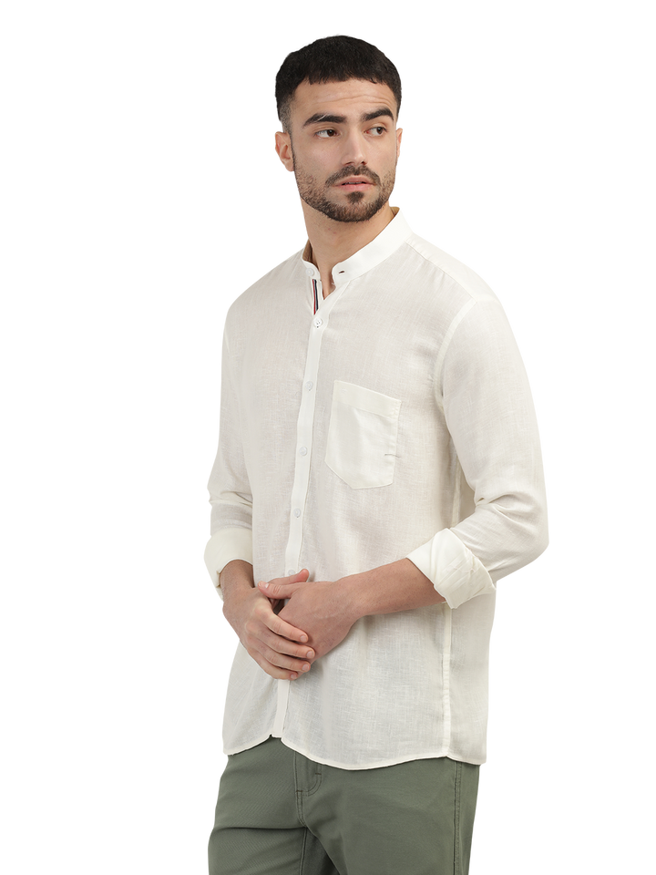 Ivory Solid Casual Shirt