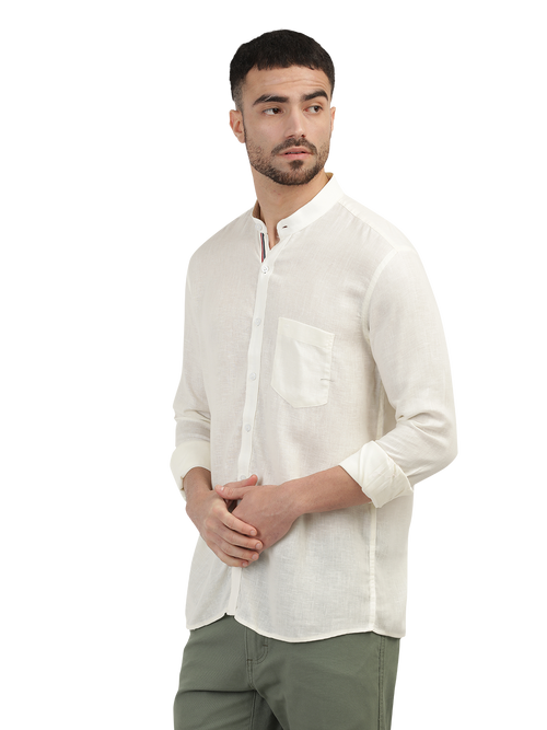 Ivory Solid Casual Shirt