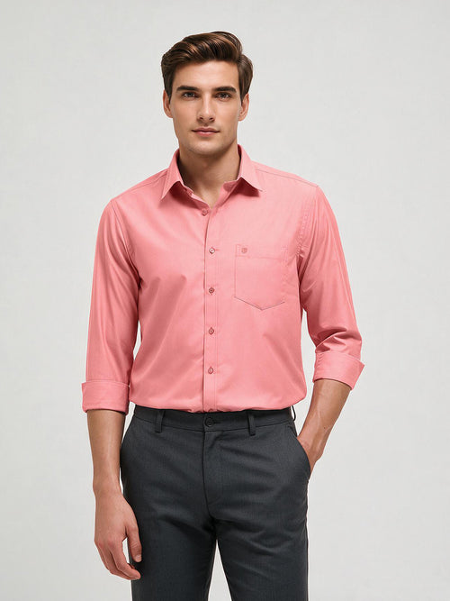 Deep Peach Solid Formal Shirt