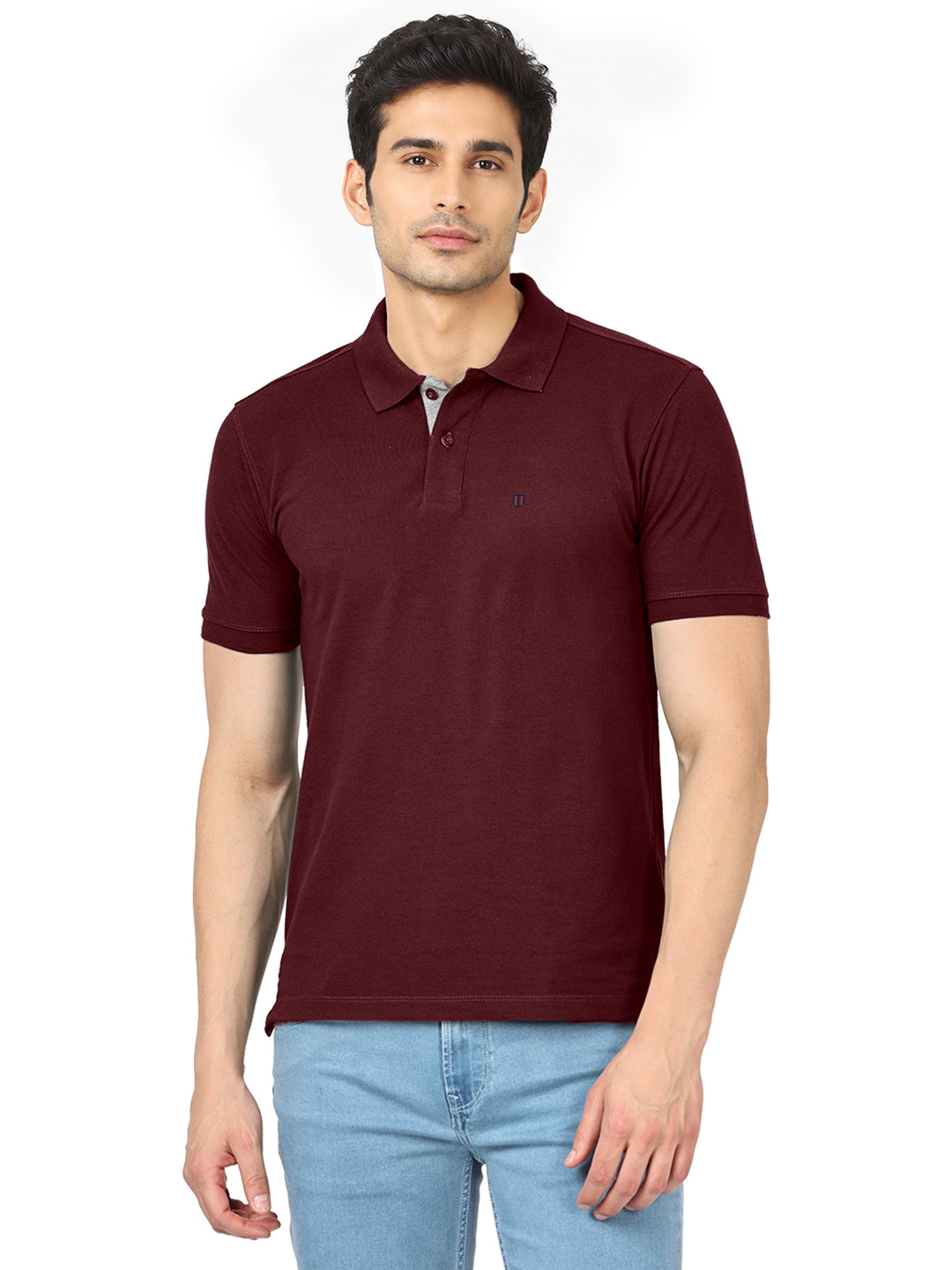 Maroon Plain Polo T Shirt