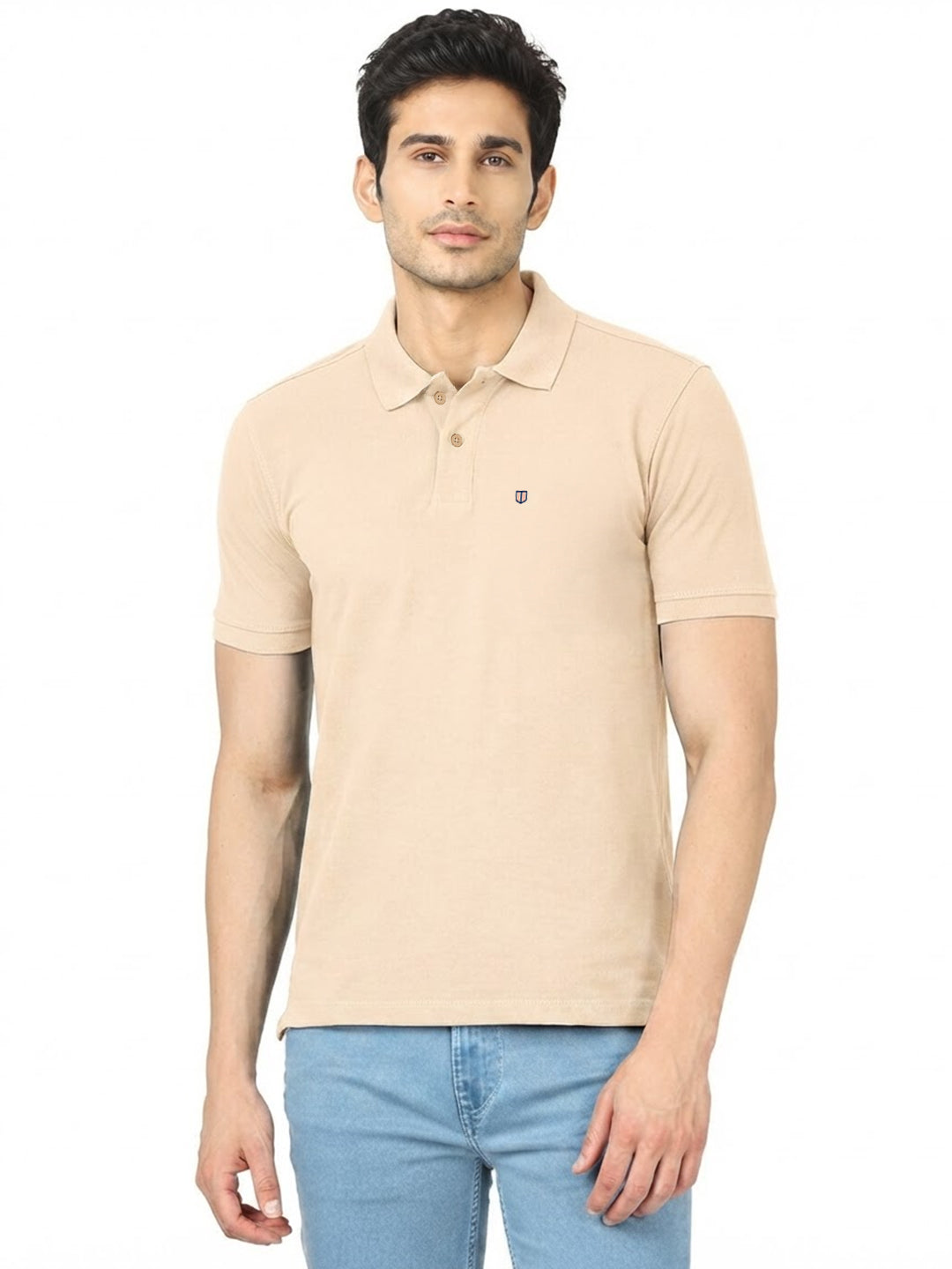 Fawn Beige Plain Polo T Shirt