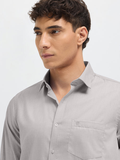 Ash Grey Solid Formal Shirt
