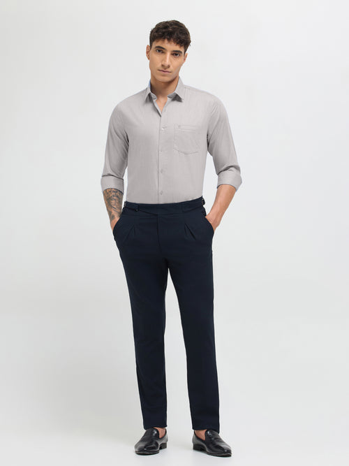 Ash Grey Solid Formal Shirt
