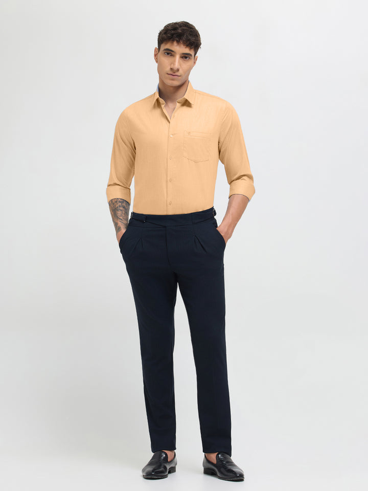 Light Orange Solid Formal Shirt
