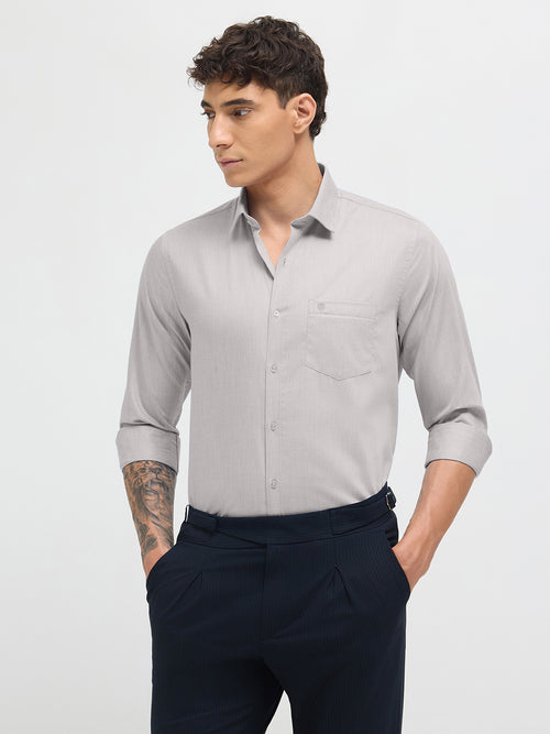 Ash Grey Solid Formal Shirt