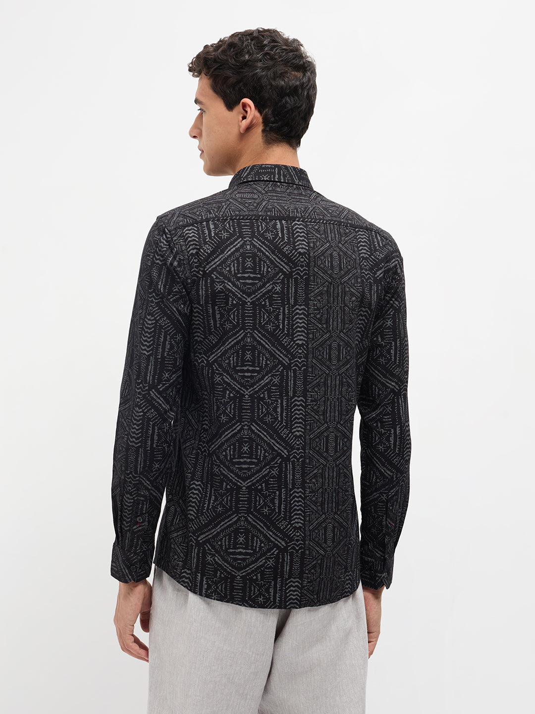 Black Abstract Printed Casual Shirt