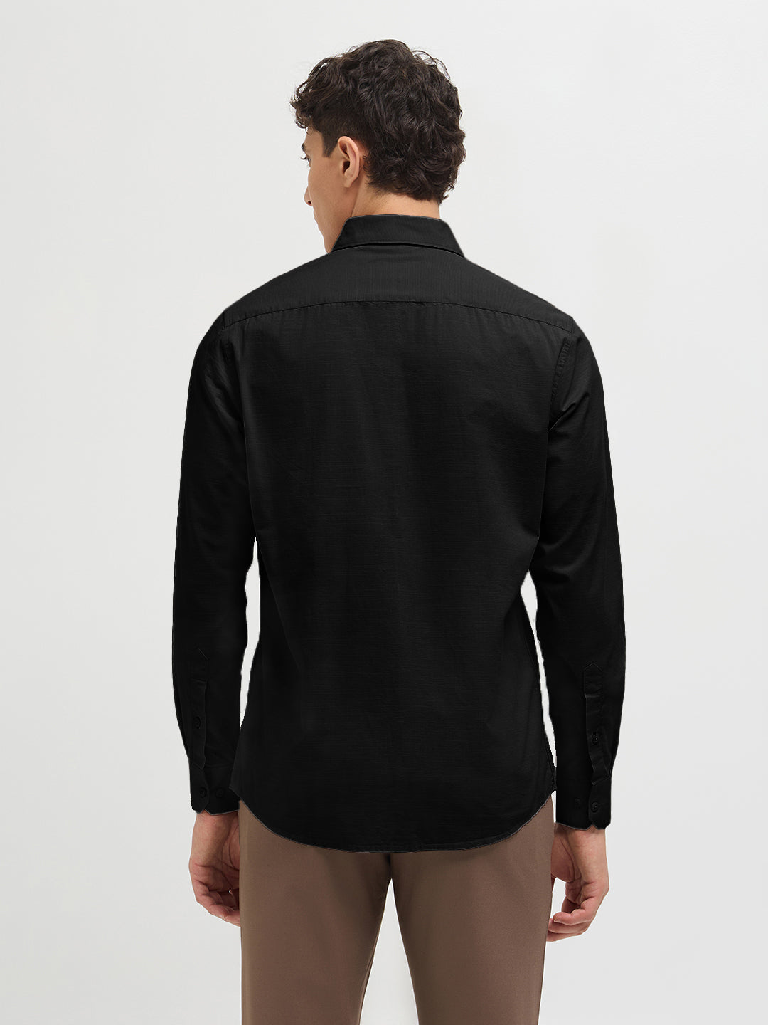 Ink Black Solid Casual Shirt