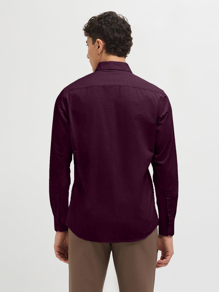 Dusky Plum Solid Casual Shirt