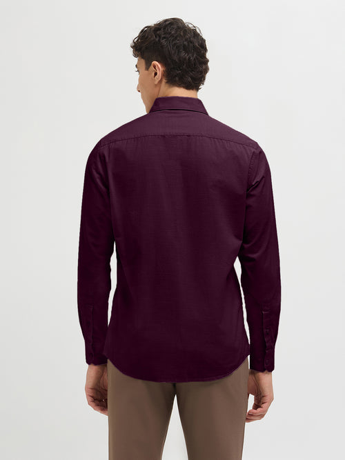 Dusky Plum Solid Casual Shirt