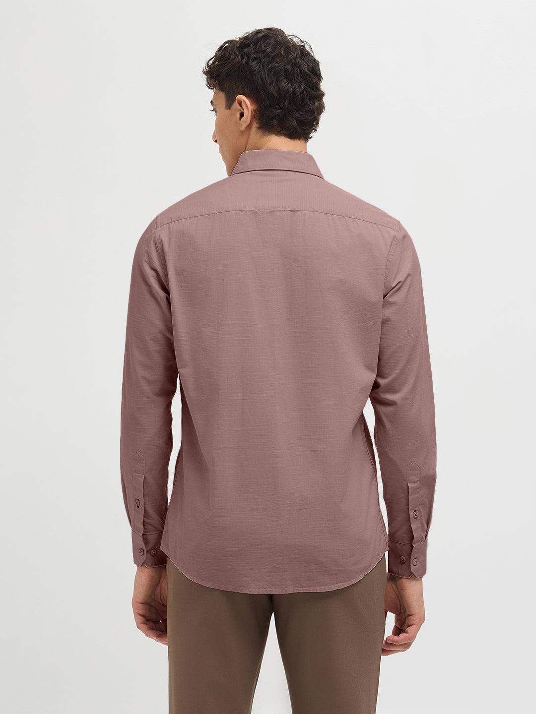 Mink Brown Solid Casual Shirt