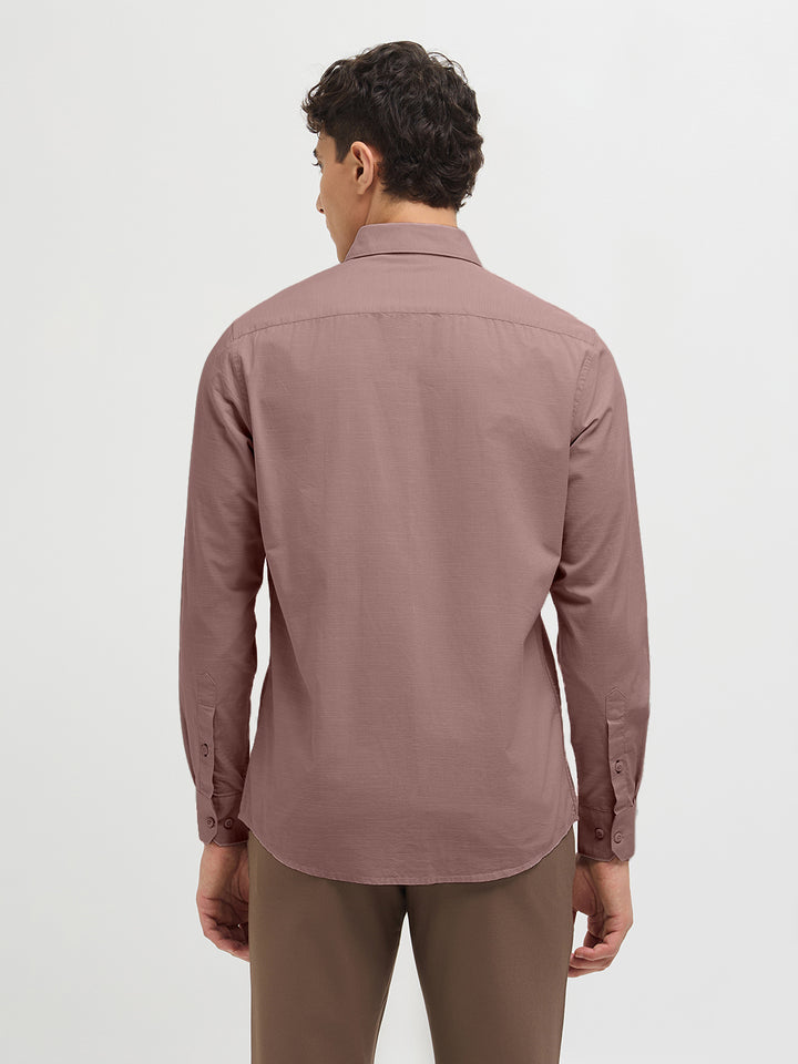 Mink Brown Solid Casual Shirt