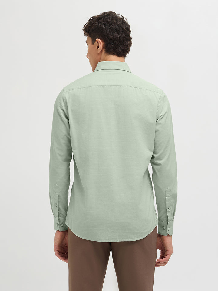 Pastel Green Solid Casual Shirt