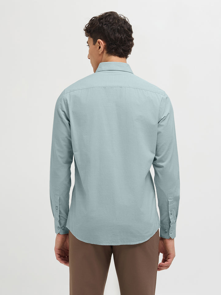 Pale Blue Solid Casual Shirt