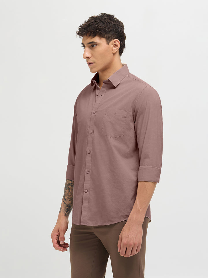 Mink Brown Solid Casual Shirt