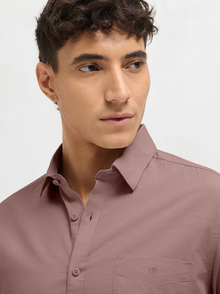 Mink Brown Solid Casual Shirt