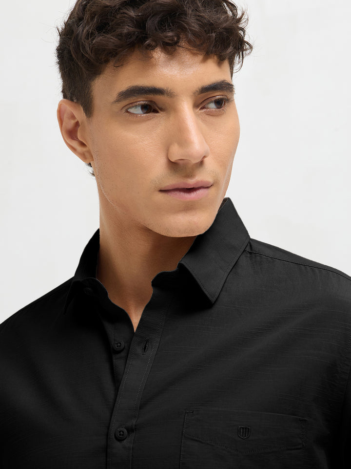 Ink Black Solid Casual Shirt