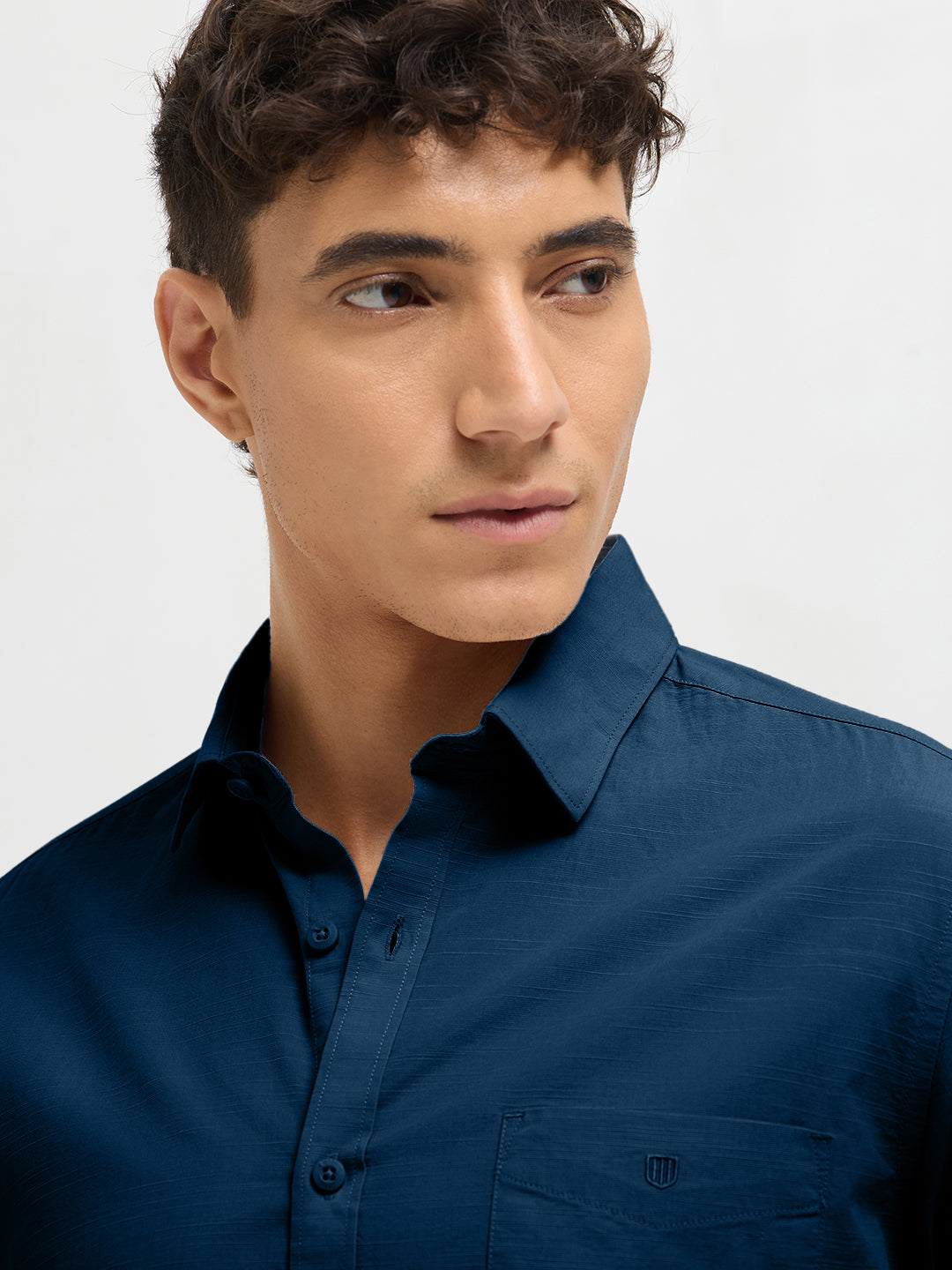 Rich Teal Solid Casual Shirt